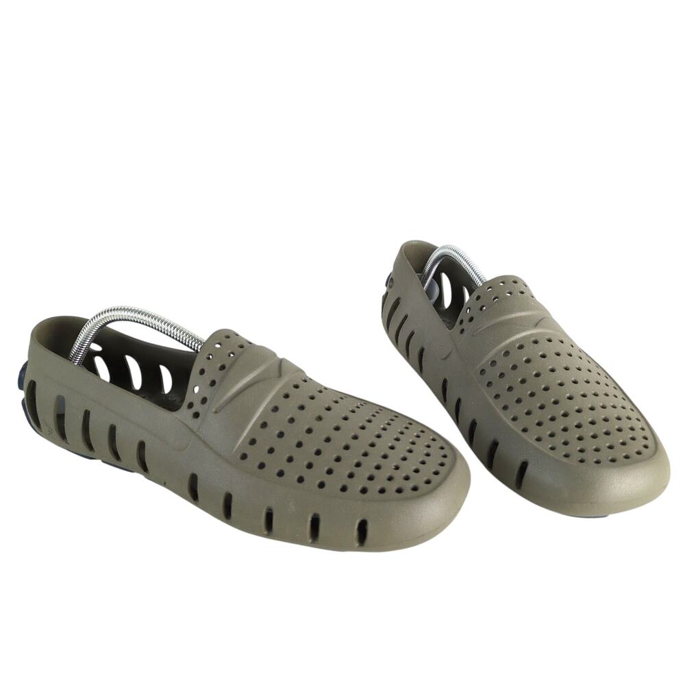 Floafers Men's 12 Loafer Style Slip-On Water Shoes, Olive Green, Non-Slip Tread